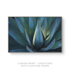 a painting of a plant with blue leaves