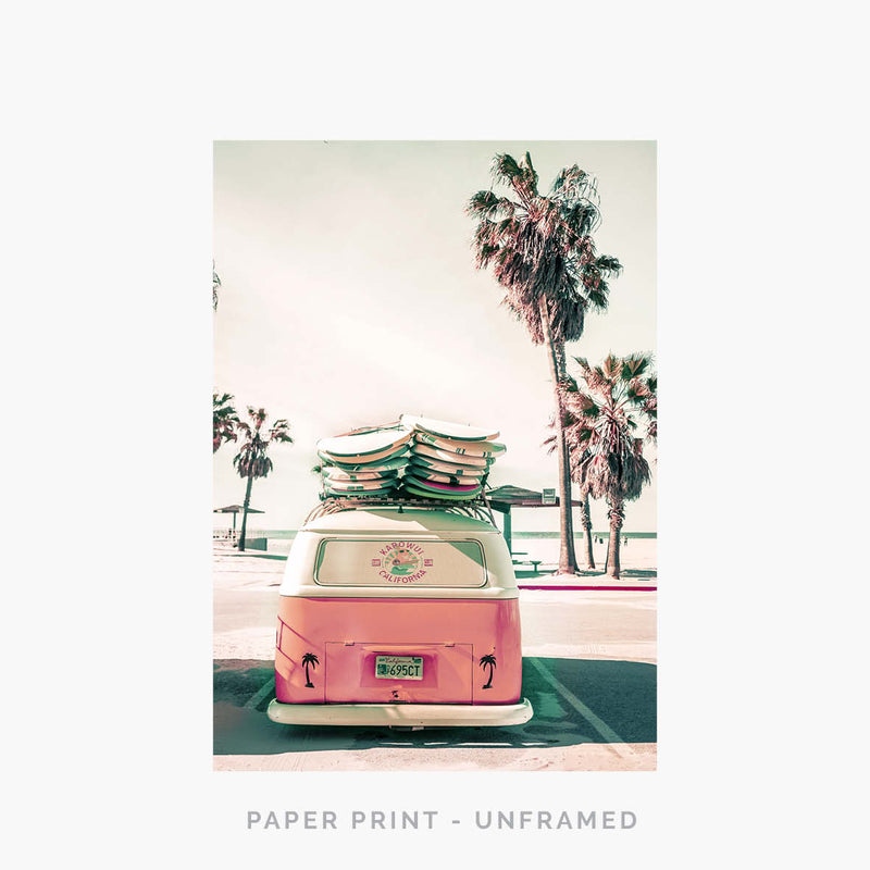 VW Bus Pink | Art Print - SC-Art-Frames