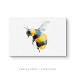 a watercolor painting of a bee flying